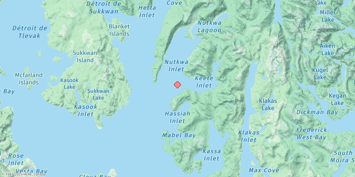Map of Keete Island, Nutkwa Inlets