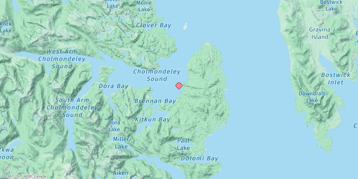 Map of Lancaster Cove, Cholmondeley Sound
