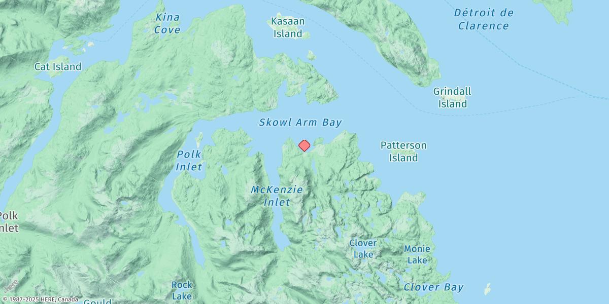 Map of Saltery Cove, Skowl Arm