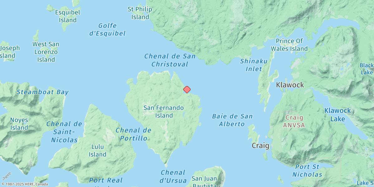 Map of Cruz Pass, San Fernando Island