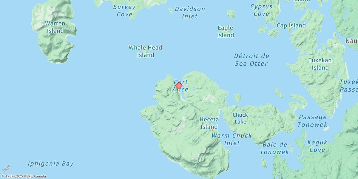 Map of Port Alice, Heceta Island
