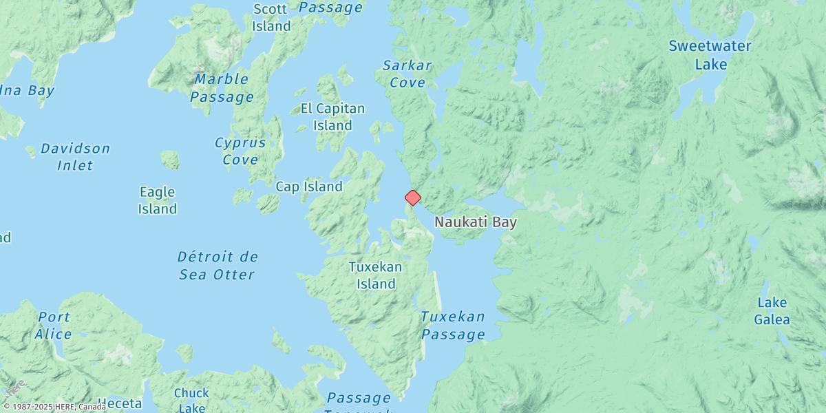 Map of Tuxekan, 0.5 Mile South Of