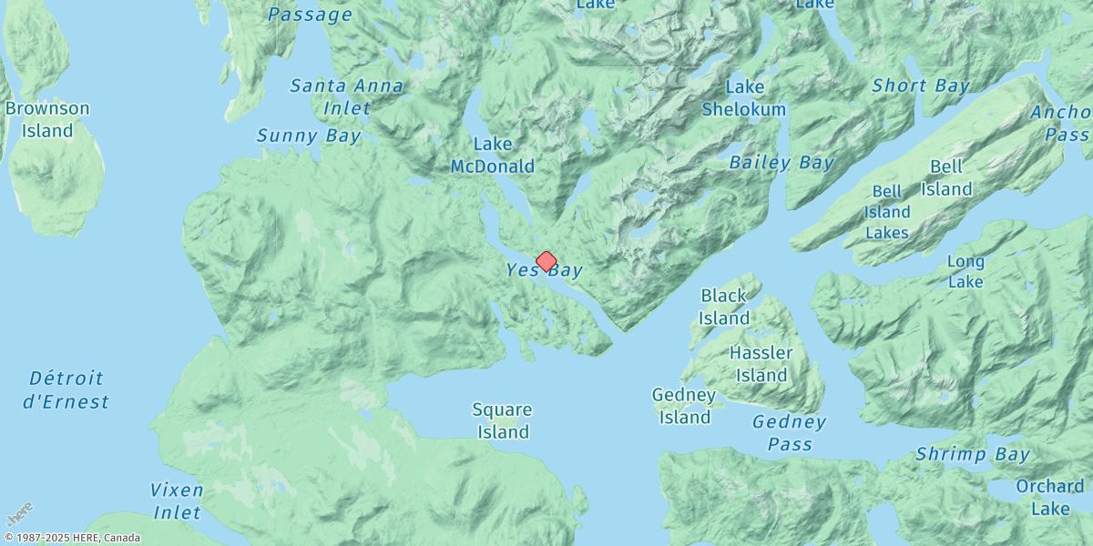 Map of Yes Cannery, Yes Bay