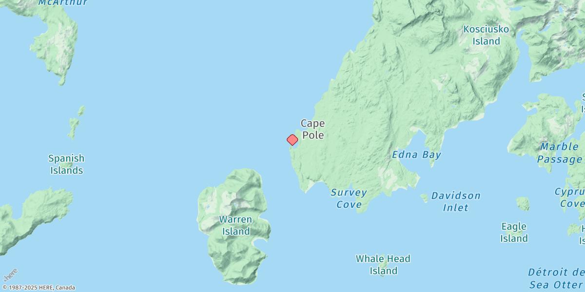 Map of Pole Anchorage, Kosciusko Island