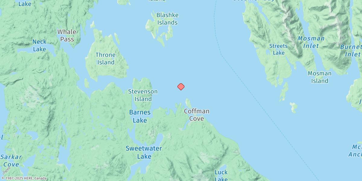 Map of Beck Island, Clarence Strait