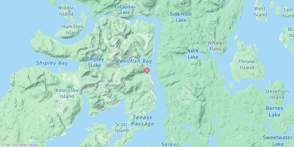 Map of El Capitan Passage, S. Of Devilfish Bay