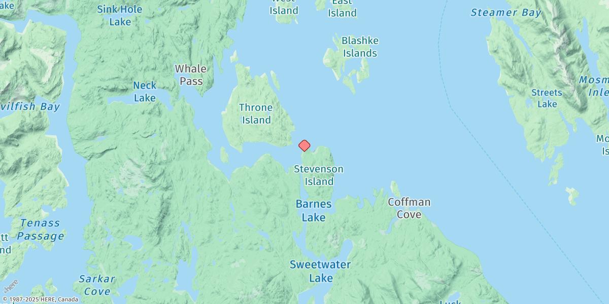 Map of Thorne Island, Whale Passage