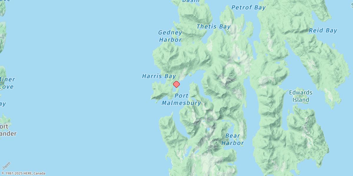 Map of Port Malmesbury, Kuiu Island