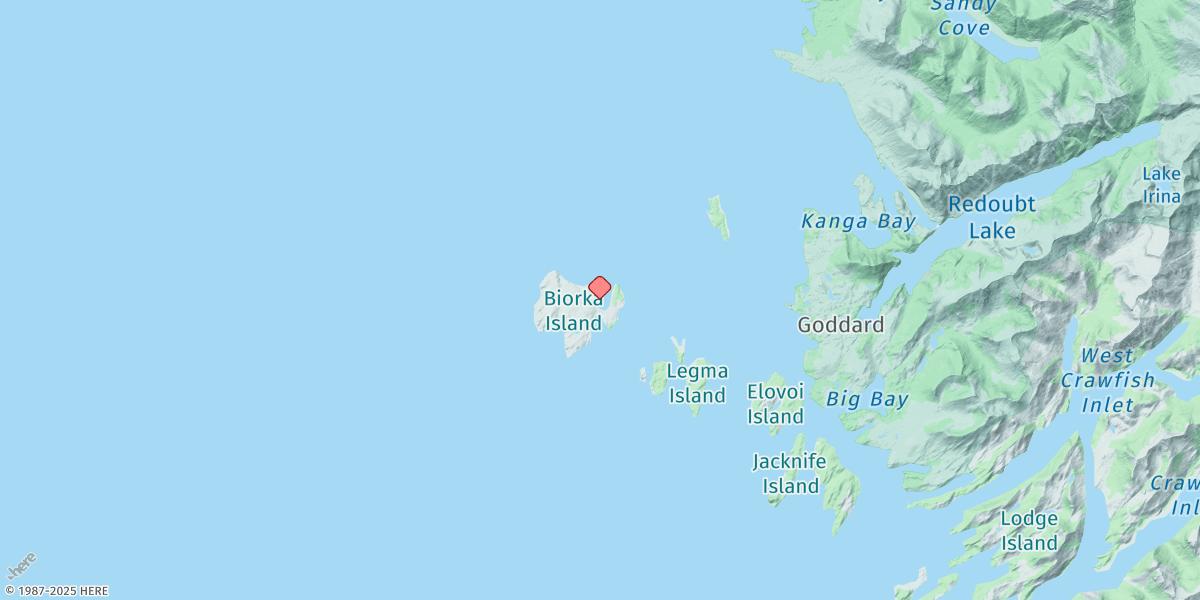 Map of Symonds Bay, Biorka Island