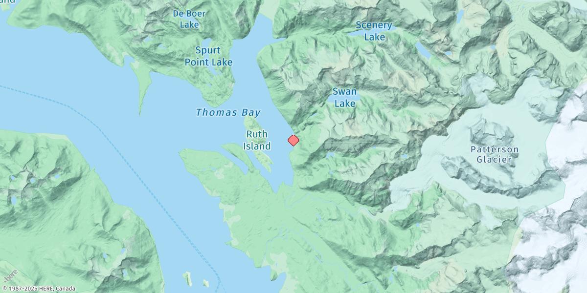 Map of Thomas Bay