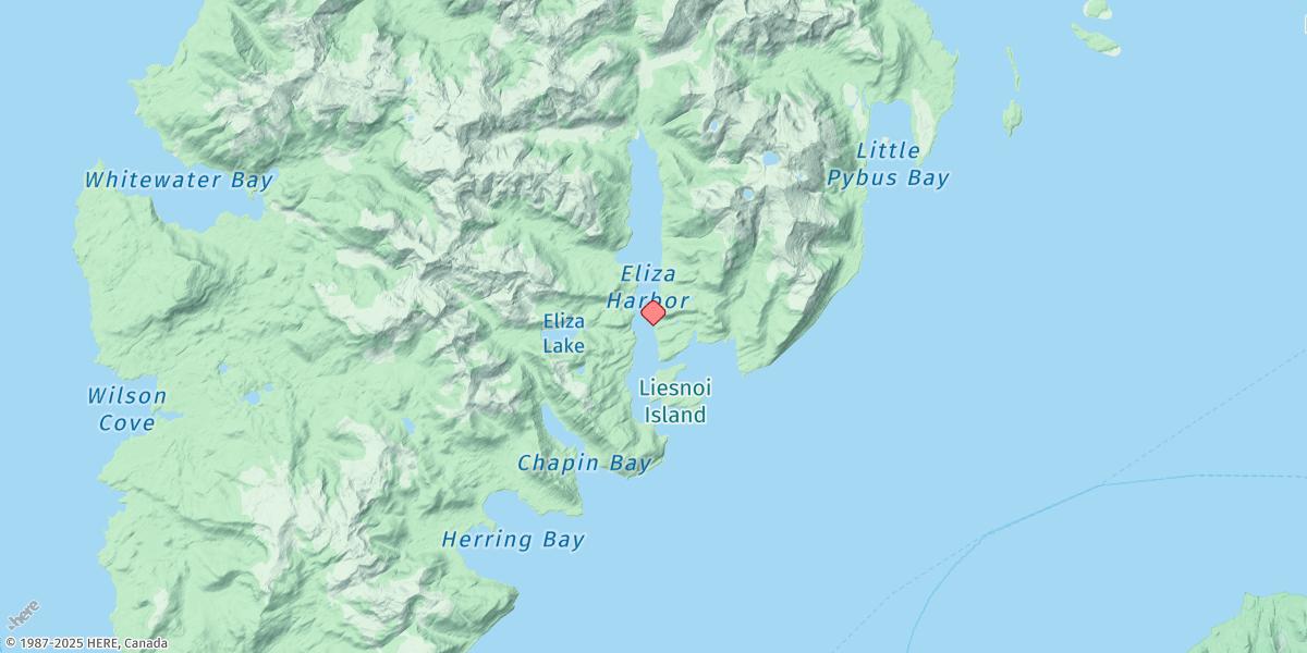 Map of Eliza Harbor, Admiralty Island