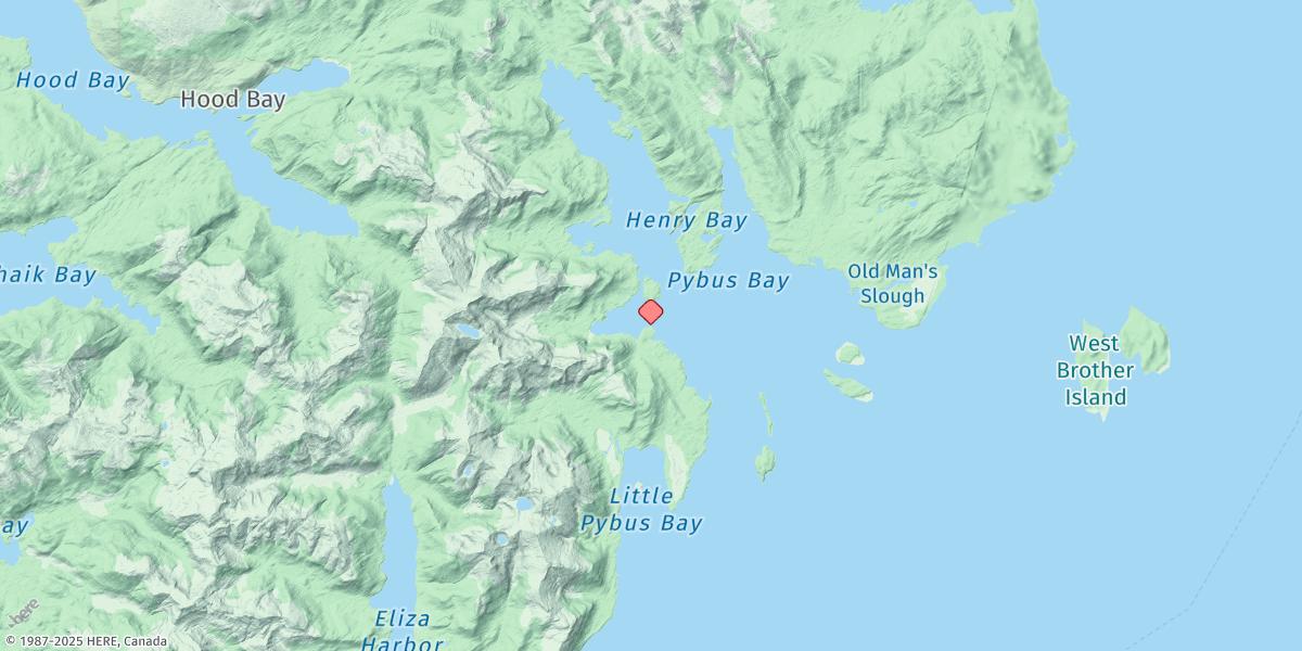 Map of Cannery Cove, Pybus Bay