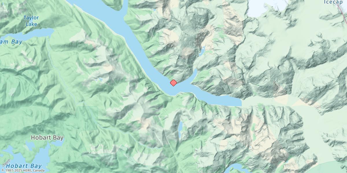 Map of Upper Endicott Arm, North Shore