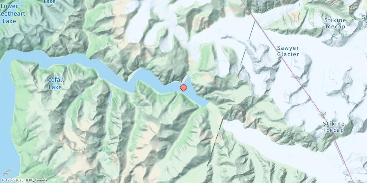 Map of Sawyer Island, Tracy Arm