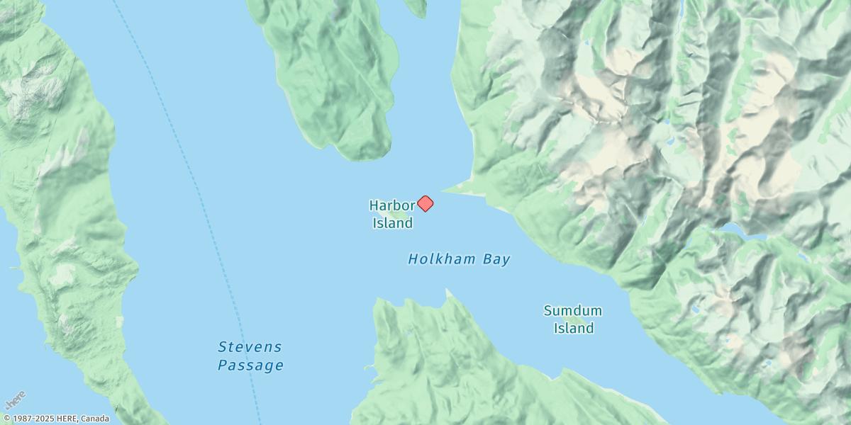 Map of Holkham Bay, Tracy Arm Entrance