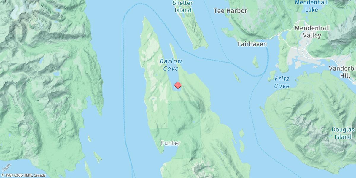 Map of Barlow Cove, Mansfield Peninsula