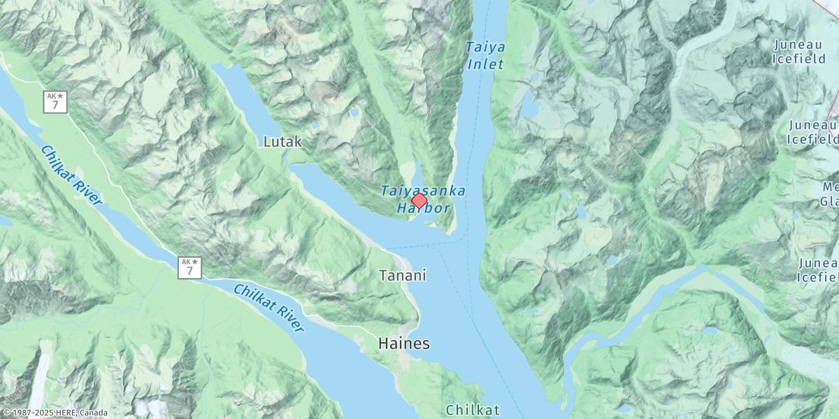 Map of Taiyasanka Harbor, Taiya Inlet