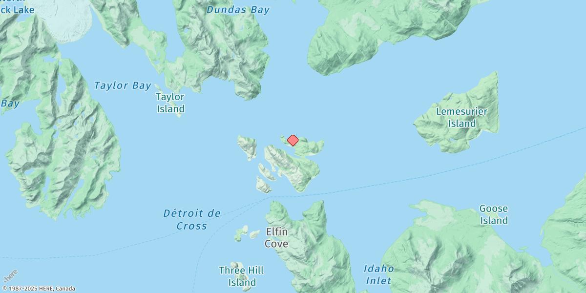 Map of Inian Cove, North Inian Pass