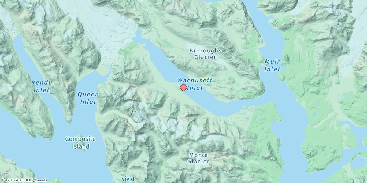 Map of Wachusett Inlet, Glacier Bay