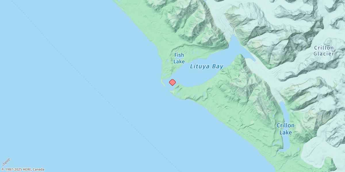Map of Lituya Bay, 2 Miles Inside Entrance
