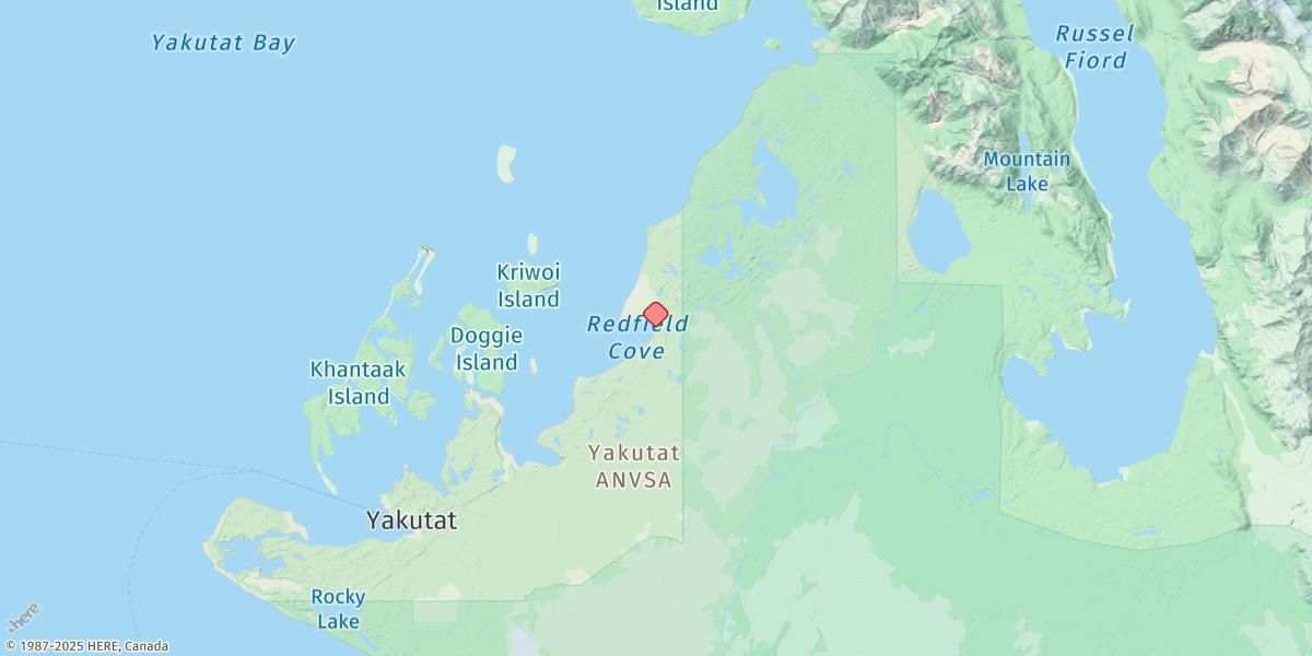 Map of Redfield Cove, Yakutat Bay