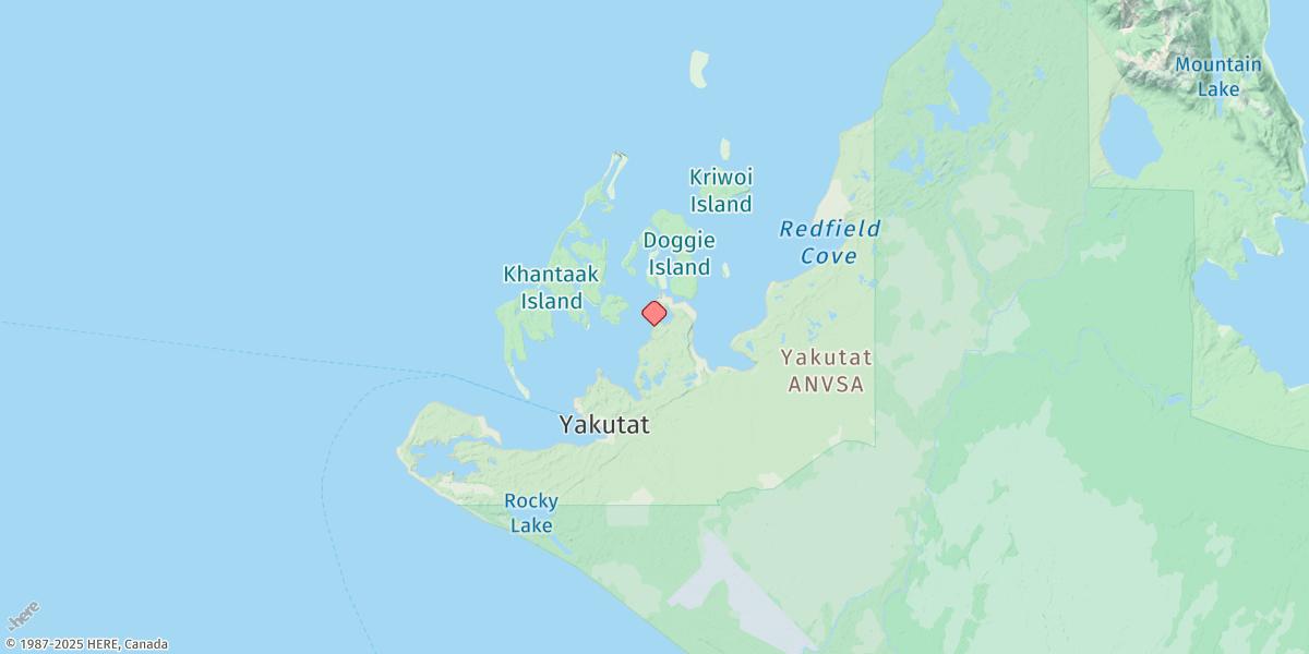 Map of Johnstone Passage, Yakutat Bay