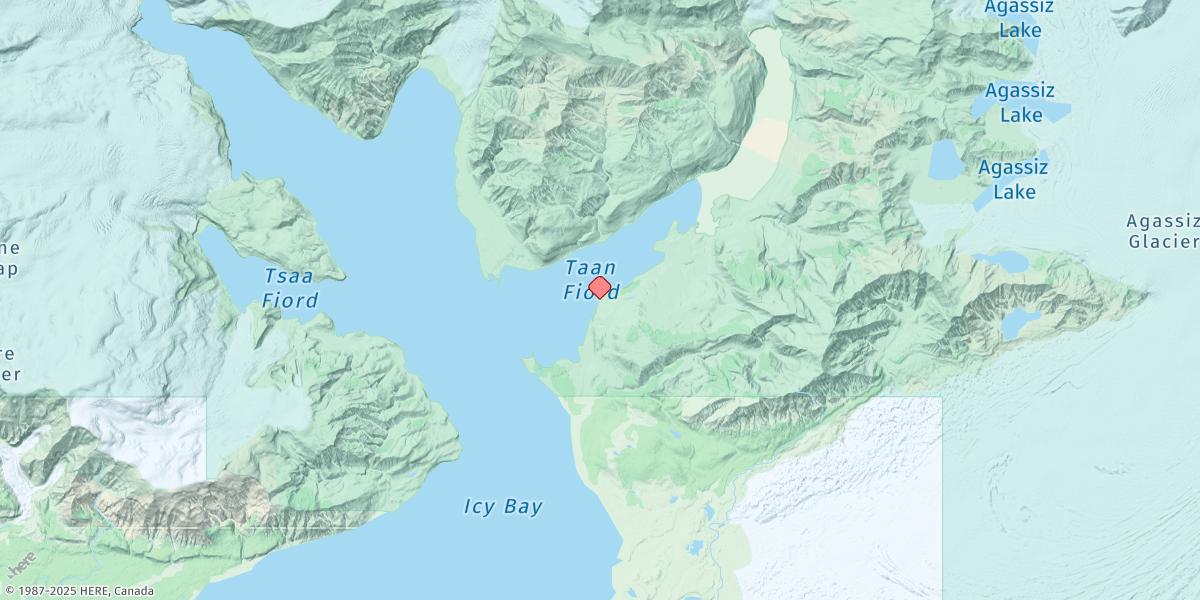 Map of Tyndall Glacier, Icy Bay