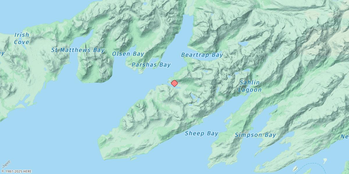 Map of Comfort Cove, Port Gravina