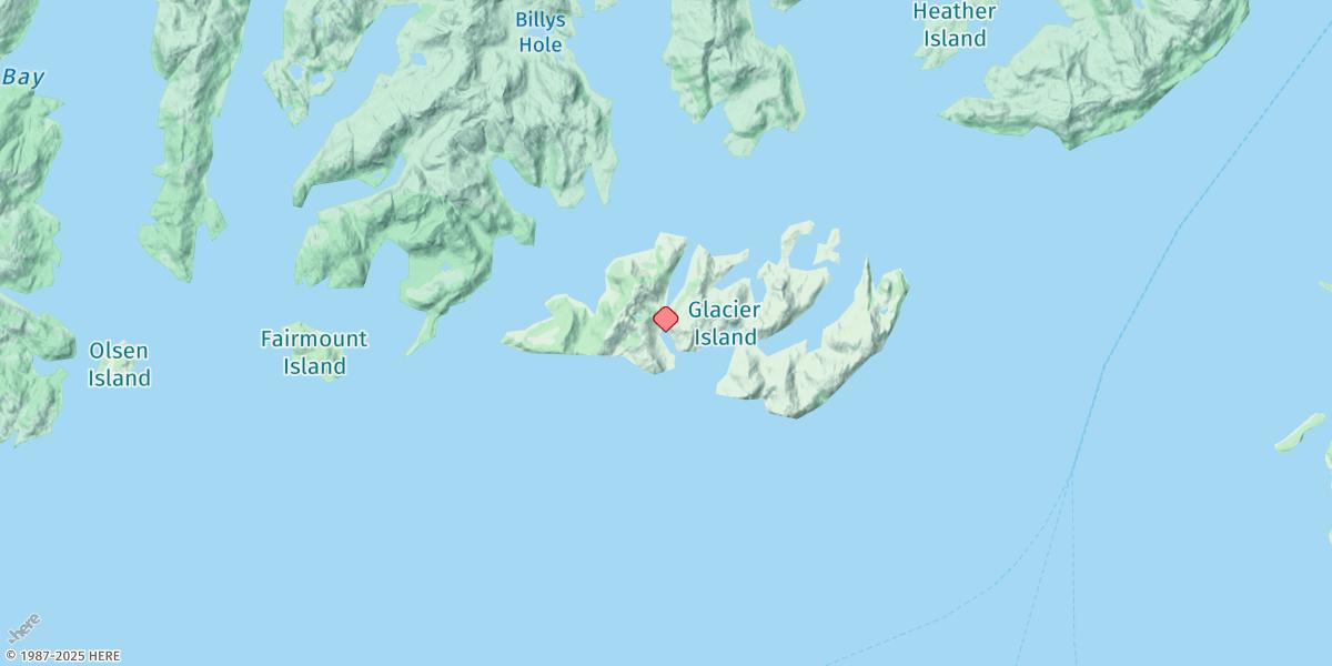Map of Jackson Cove, Glacier Island