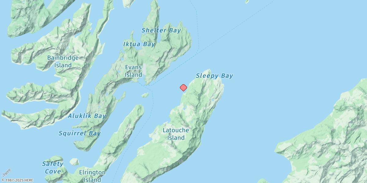 Map of Latouche, Latouche Island
