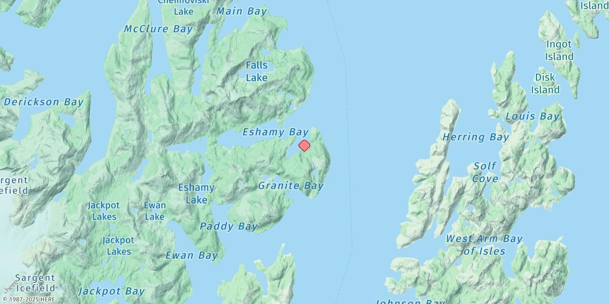Map of Eshamy Bay, Knight Island Passage
