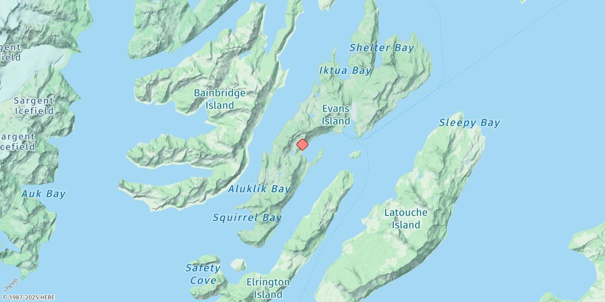 Map of Sawmill Bay, Evans Island