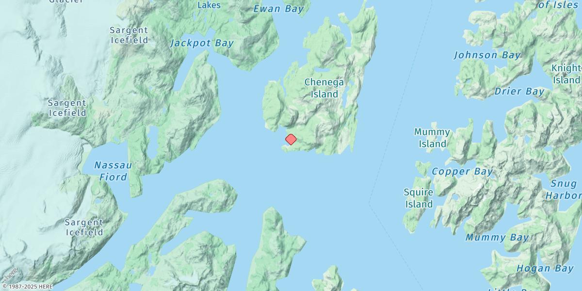 Map of Chenega Island, Southwest End