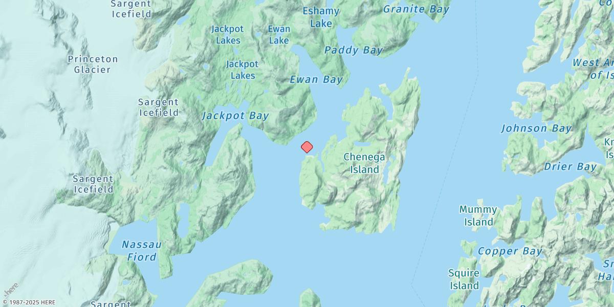 Map of Chenega Island, Dangerous Passage