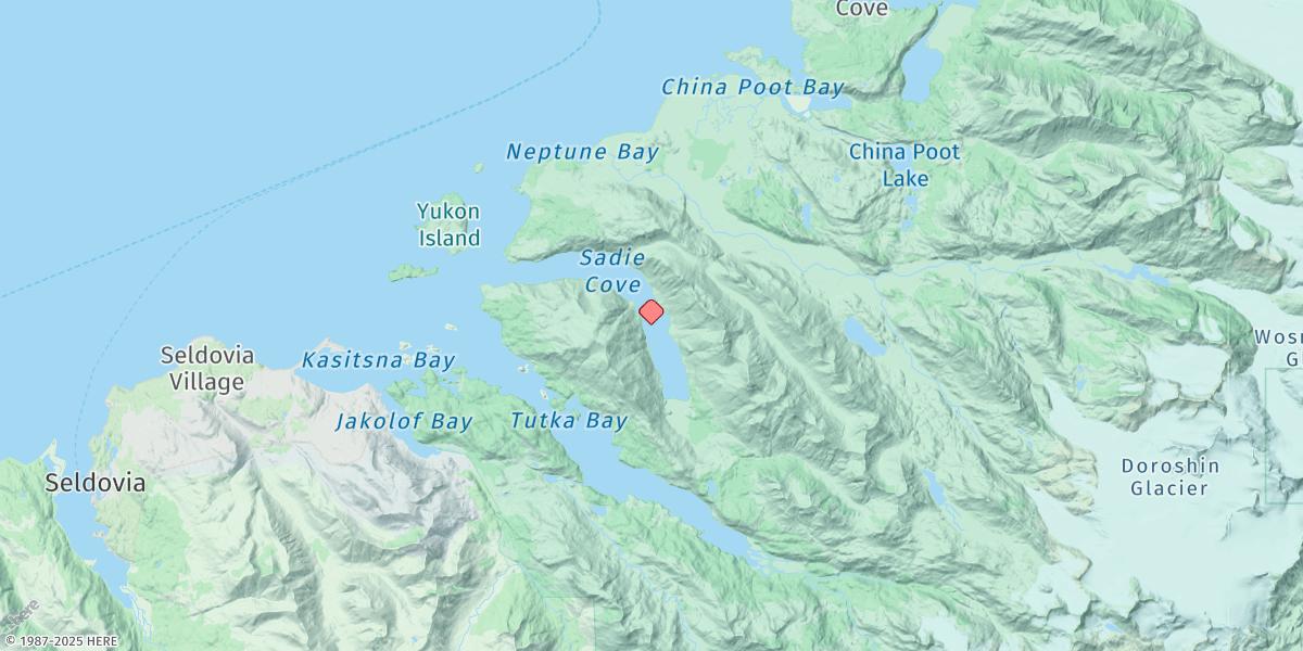 Map of Sadie Cove, Kachemak Bay