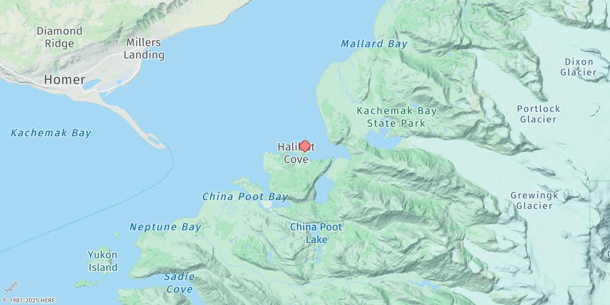 Map of Halibut Cove, Kachemak Bay