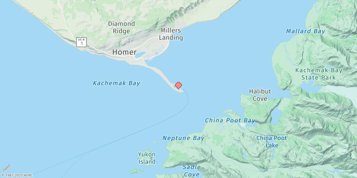 Map of Homer, Kachemak Bay, Cook Inlet