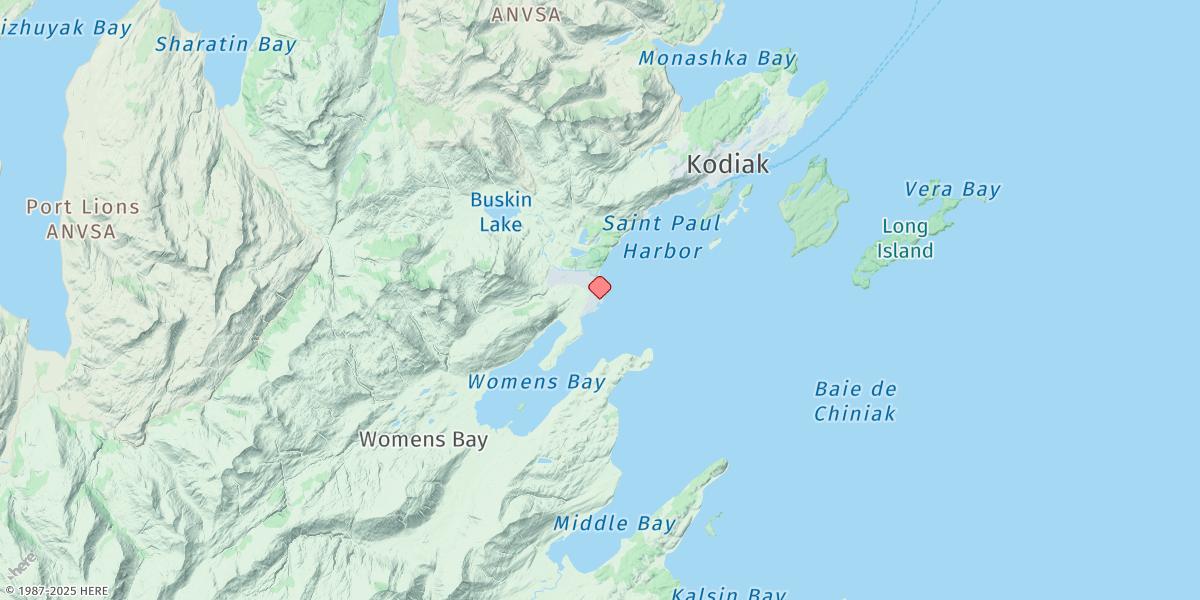 Map of Kodiak, St. Paul Harbor