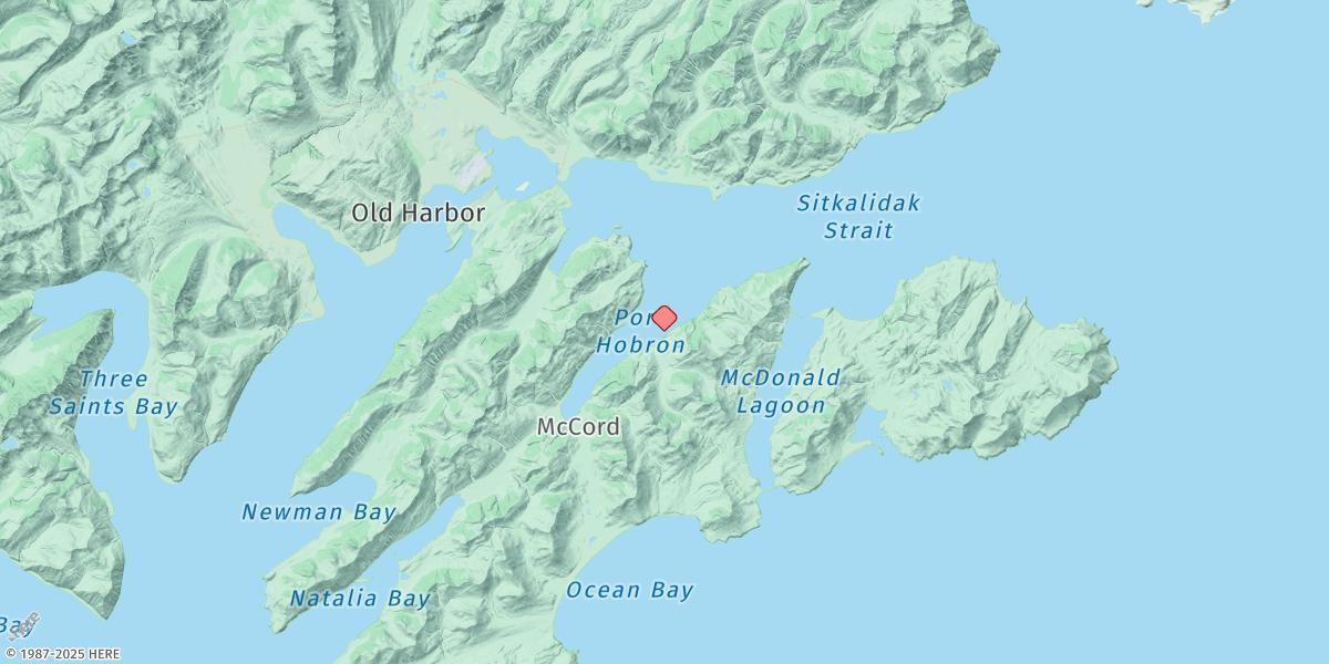 Map of Port Hobron, Sitkalidak Island