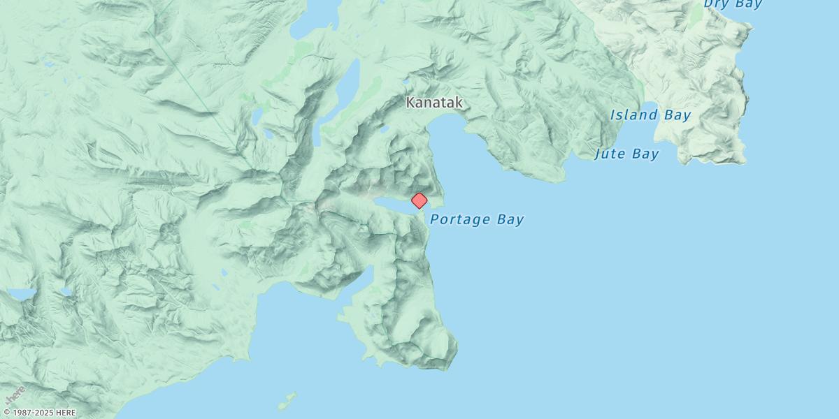 Map of Kanatak Lagoon, Portage Bay