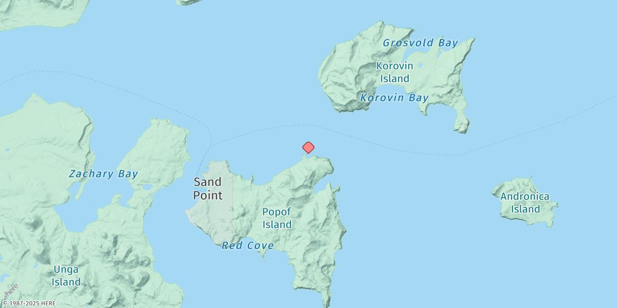 Map of Pirate Cove, Popof Island