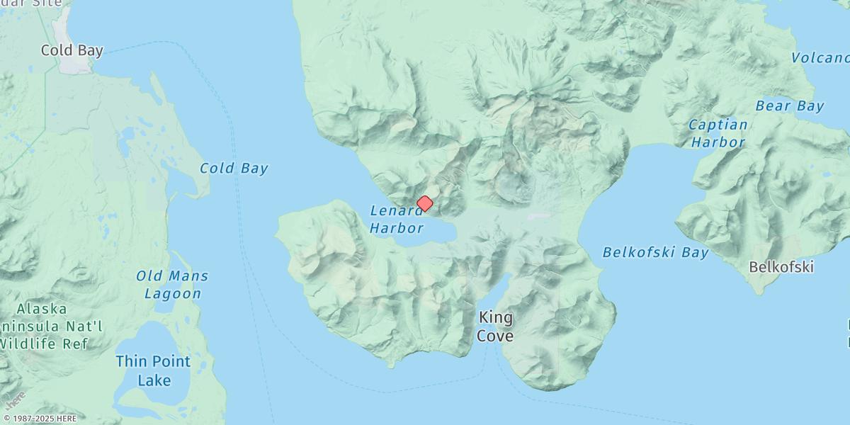 Map of Lenard Harbor, Cold Bay
