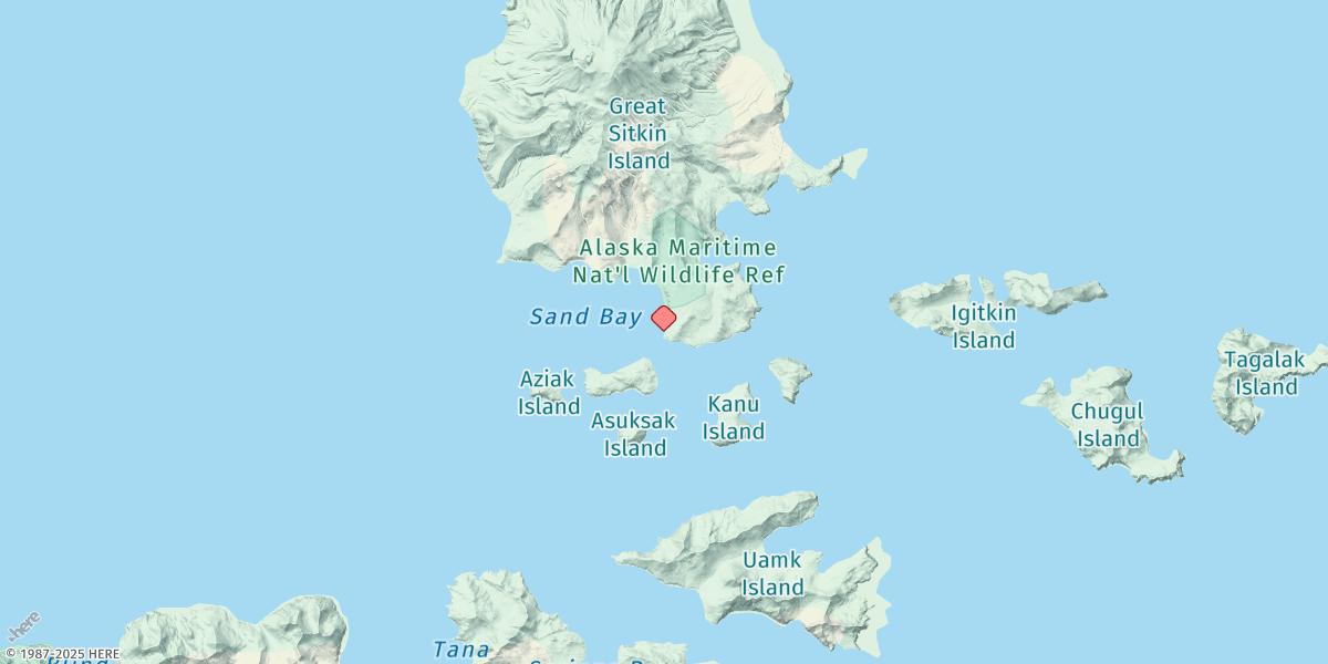 Map of Sand Bay, Great Sitkin Island