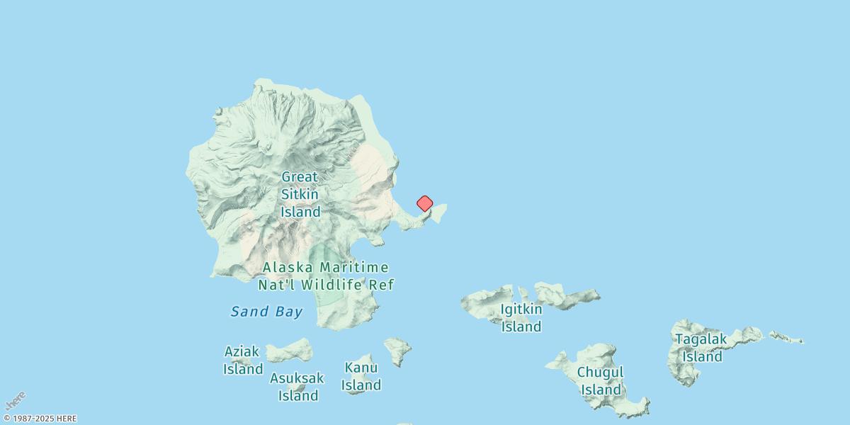Map of Bugle Point, Great Sitkin Island
