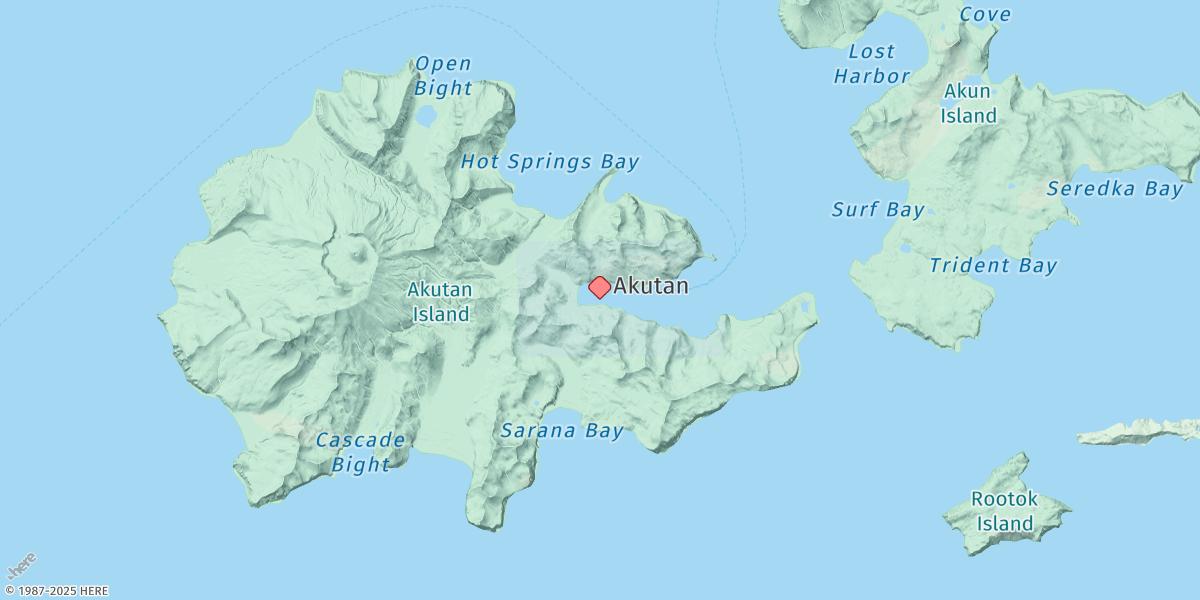 Map of Akutan Harbor, Akutan Island