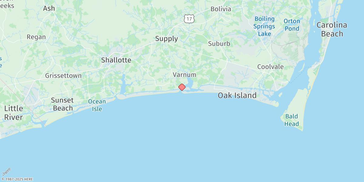 Map of Lockwoods Folly Inlet