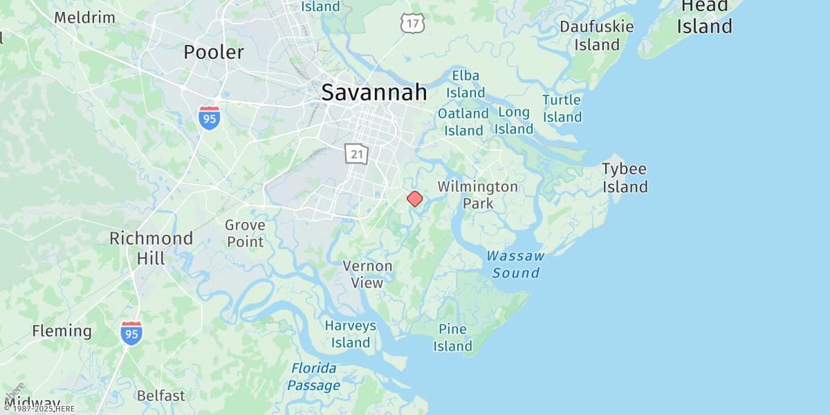 Map of Isle Of Hope, Skidaway River