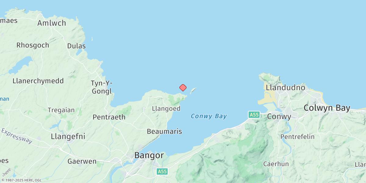 Map of Trwyn Dinmor