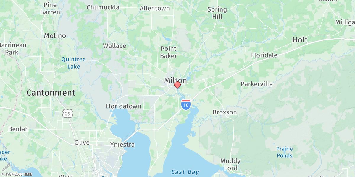 Map of Milton, Blackwater River
