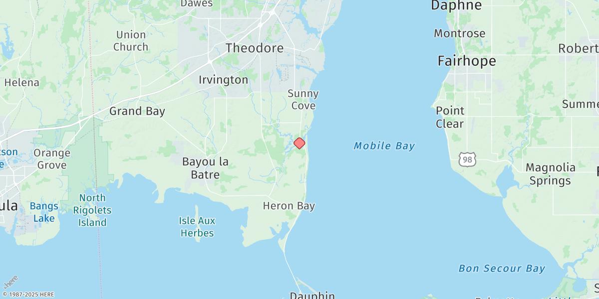 Map of Fowl River, Mobile Bay Entrance